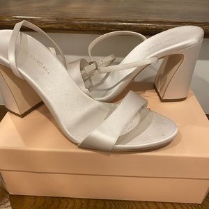 Loeffler Randall Malia curved heel sandals, sz 9